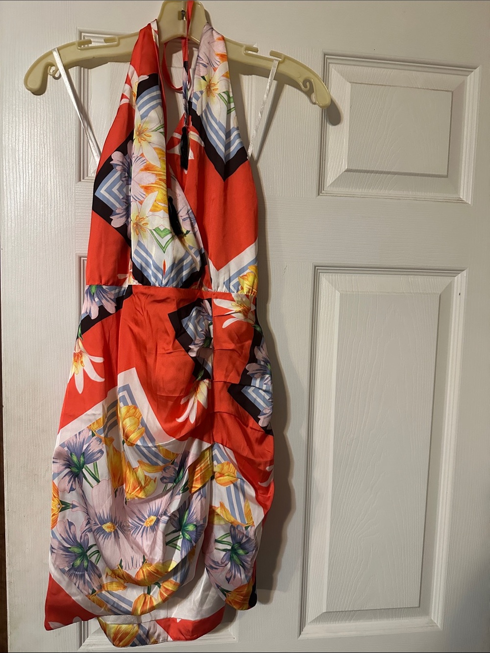 Song of Style 
orange Floral Halter Dress with Tropical Print